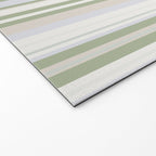 Sage Stripes - Vertical Striped Pattern in Sage Green, Almond Beige, Pale Gray, and Cream Welcome Mat Gallery Image 2
