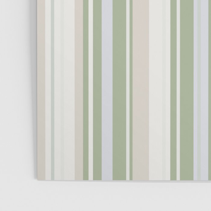 Sage Stripes - Vertical Striped Pattern in Sage Green, Almond Beige, Pale Gray, and Cream Poster Gallery Image 3