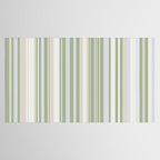 Sage Stripes - Vertical Striped Pattern in Sage Green, Almond Beige, Pale Gray, and Cream Tablecloth Gallery Image 2
