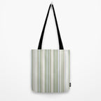 Sage Stripes - Vertical Striped Pattern in Sage Green, Almond Beige, Pale Gray, and Cream Tote Bag Gallery Image 2