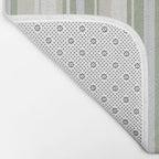 Sage Stripes - Vertical Striped Pattern in Sage Green, Almond Beige, Pale Gray, and Cream Bath Mat Gallery Image 2