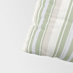 Sage Stripes - Vertical Striped Pattern in Sage Green, Almond Beige, Pale Gray, and Cream Pillow Sham Gallery Image 4