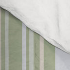 Sage Stripes - Vertical Striped Pattern in Sage Green, Almond Beige, Pale Gray, and Cream Comforter Gallery Image 4