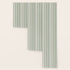 Sage Stripes - Vertical Striped Pattern in Sage Green, Almond Beige, Pale Gray, and Cream Wallpaper Gallery Image 3