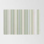 Sage Stripes - Vertical Striped Pattern in Sage Green, Almond Beige, Pale Gray, and Cream Rug Gallery Image 2