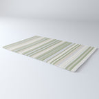 Sage Stripes - Vertical Striped Pattern in Sage Green, Almond Beige, Pale Gray, and Cream Rug Gallery Image 3