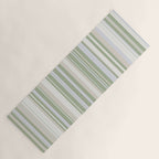 Sage Stripes - Vertical Striped Pattern in Sage Green, Almond Beige, Pale Gray, and Cream Yoga Mat Gallery Image 1