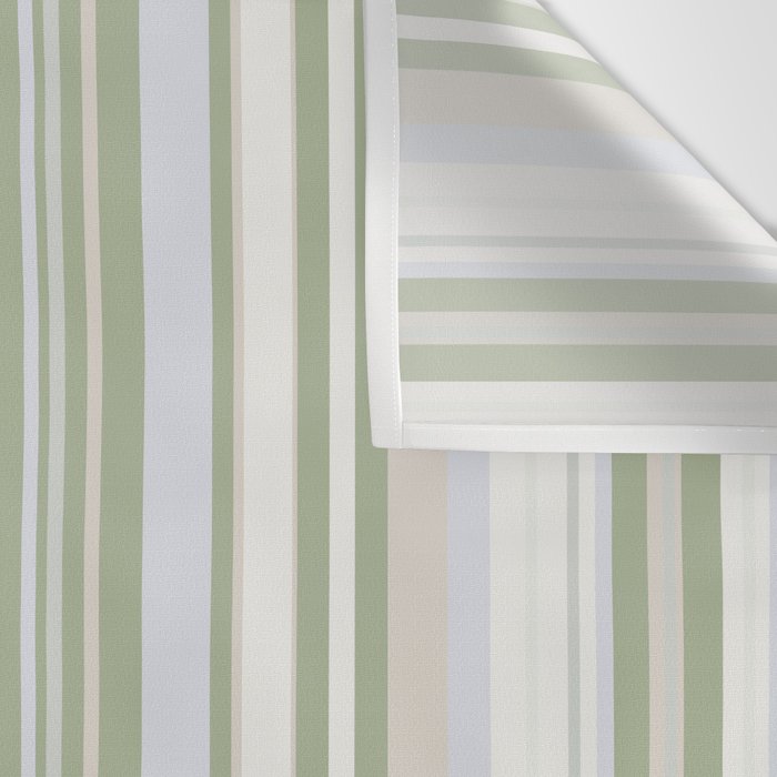 Sage Stripes - Vertical Striped Pattern in Sage Green, Almond Beige, Pale Gray, and Cream Wall Tapestry Gallery Image 3