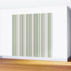 Sage Stripes - Vertical Striped Pattern in Sage Green, Almond Beige, Pale Gray, and Cream Wall Mural Gallery Image 2