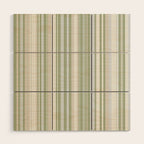 Sage Stripes - Vertical Striped Pattern in Sage Green, Almond Beige, Pale Gray, and Cream Wood Wall Art Gallery Image 1