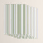 Sage Stripes - Vertical Striped Pattern in Sage Green, Almond Beige, Pale Gray, and Cream Wrapping Paper Gallery Image 3