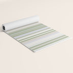 Sage Stripes - Vertical Striped Pattern in Sage Green, Almond Beige, Pale Gray, and Cream Yoga Mat Gallery Image 2