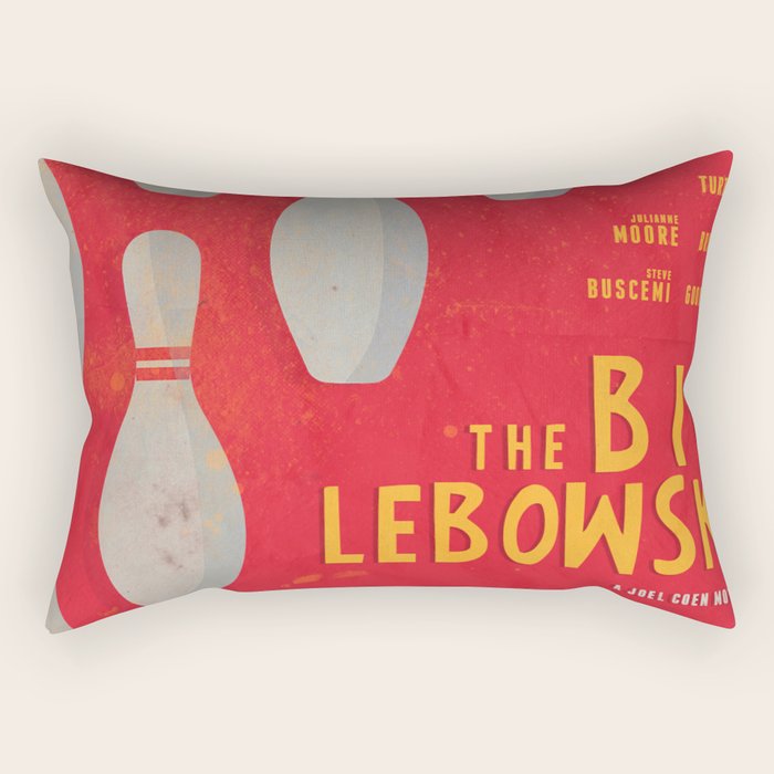 The Big Lebowski - Movie Poster, Coen brothers film, Jeff Bridges, John Turturro, bowling Rectangular Pillow Gallery Image 2