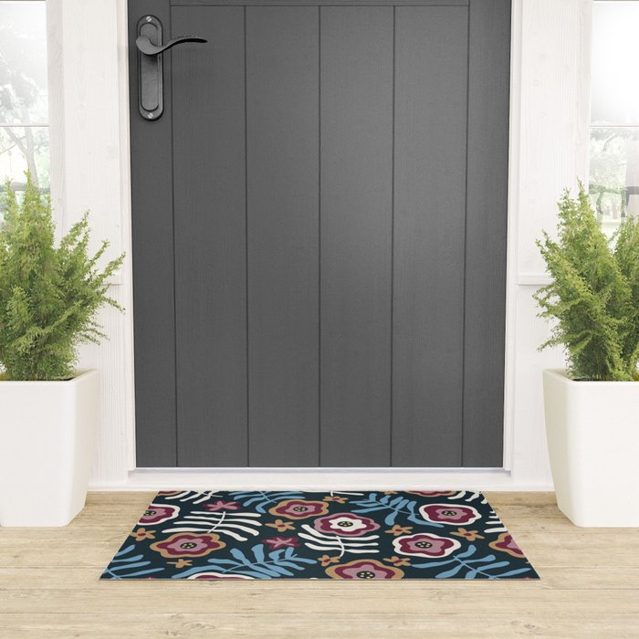 Artistic Floral Fantasy Welcome Mat Gallery Image 3