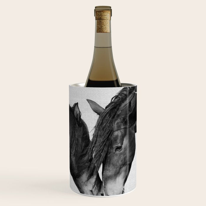 Horses - Black & White 4 Wine Chiller Gallery Image 1