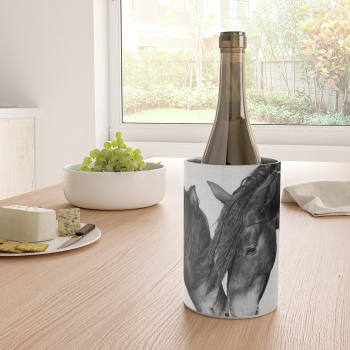 Horses - Black & White 4 Wine Chiller Gallery Image 4
