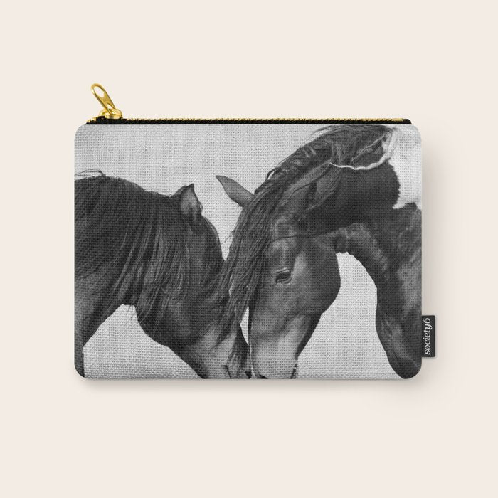 Horses - Black & White 4 Carry All Pouch Gallery Image 1