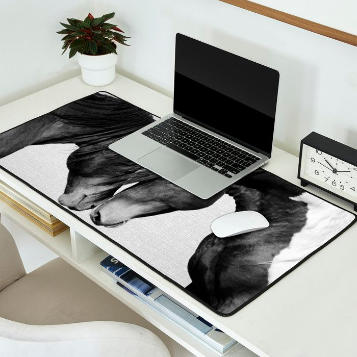 Horses - Black & White 4 Desk Mat Gallery Image 2