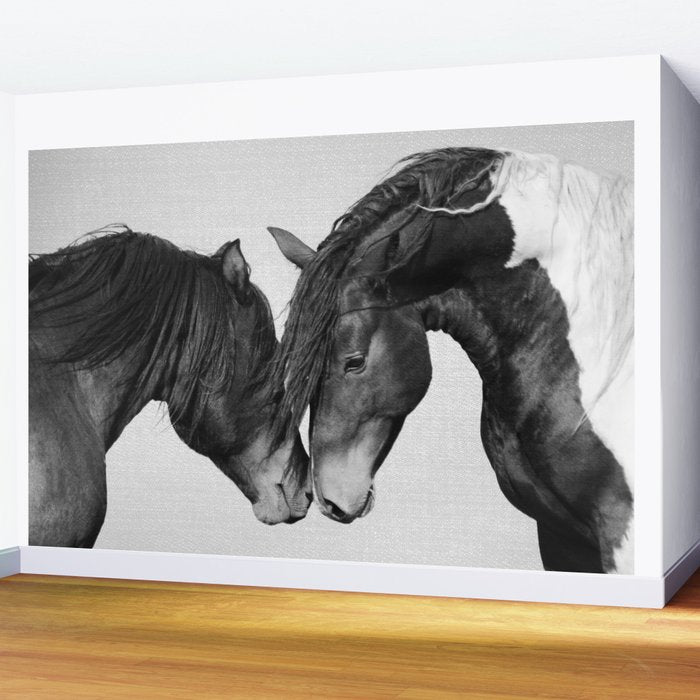Horses - Black & White 4 Wall Mural Gallery Image 2