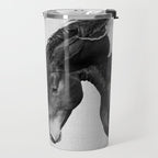 Horses - Black & White 4 Travel Mug Gallery Image 2