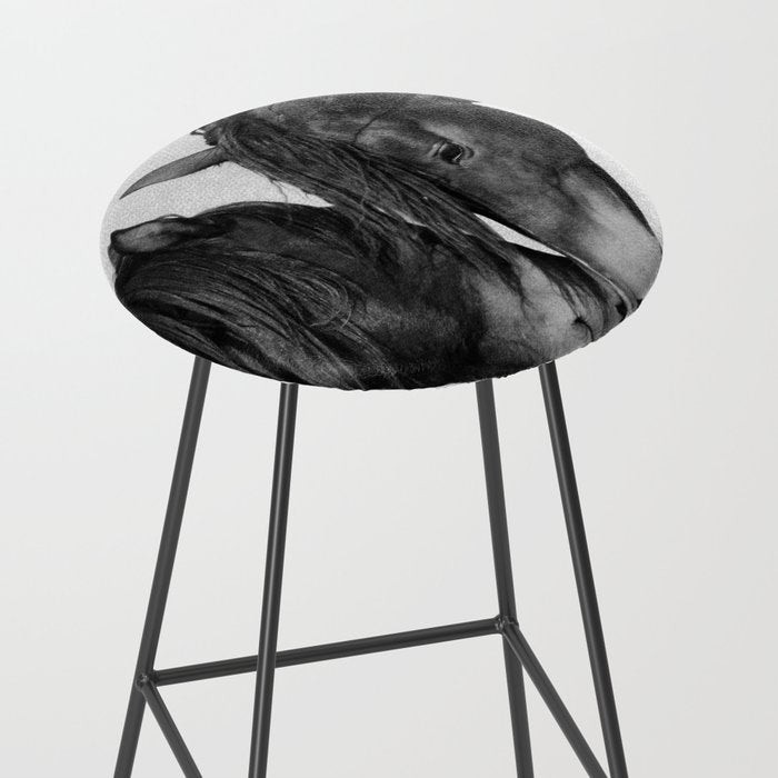 Horses - Black & White 4 Stool Gallery Image 2