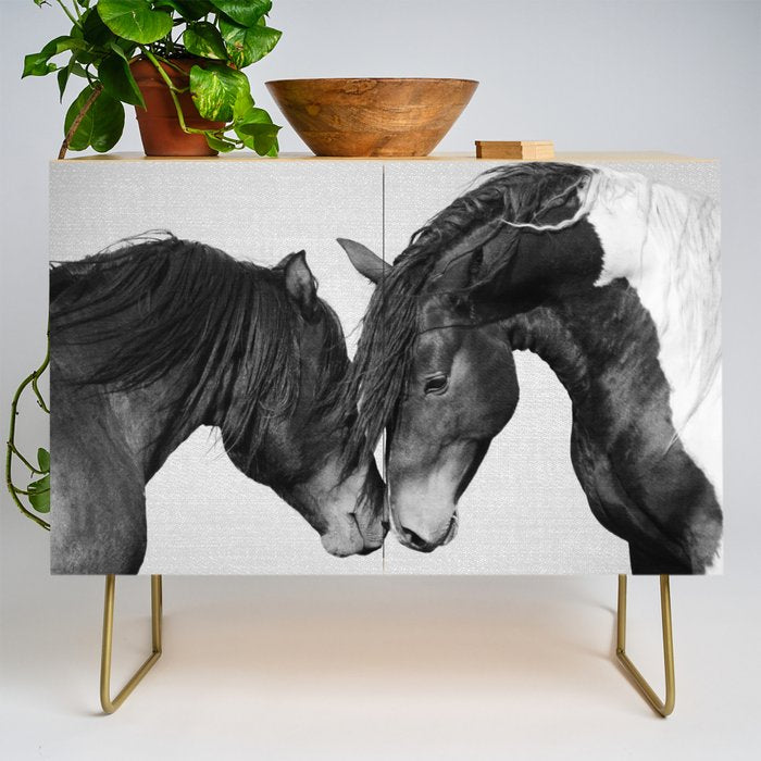 Horses - Black & White 4 Credenza Gallery Image 1