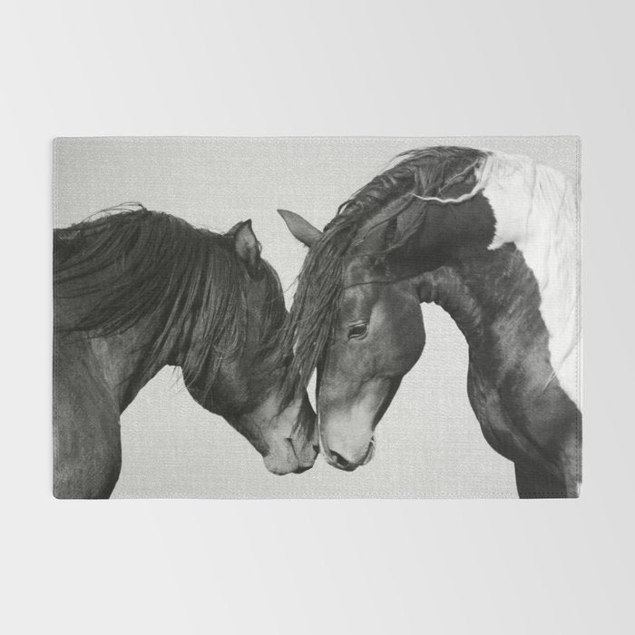 Horses - Black & White 4 Rug Gallery Image 2