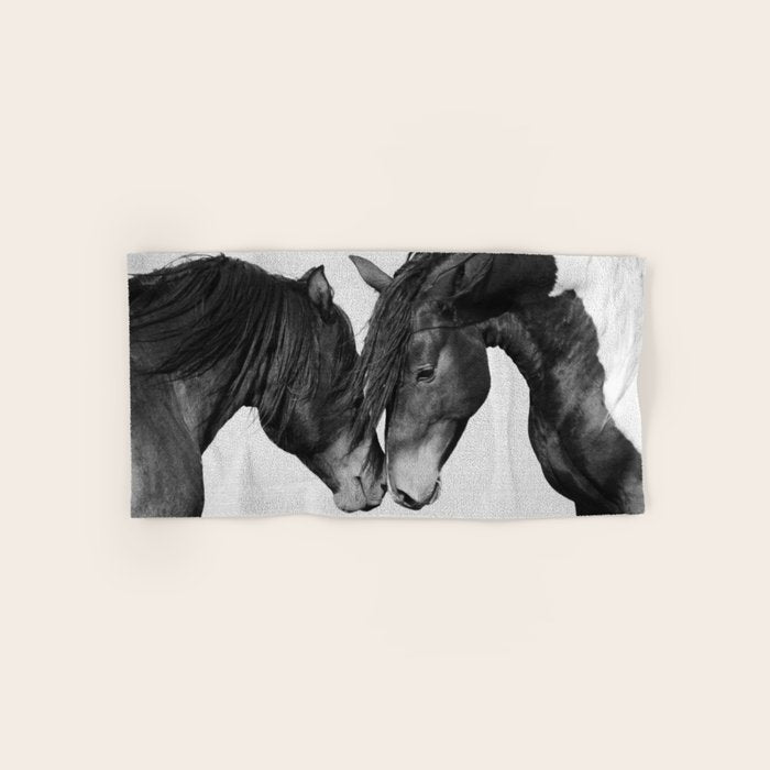 Horses - Black & White 4 Towels Gallery Image 1