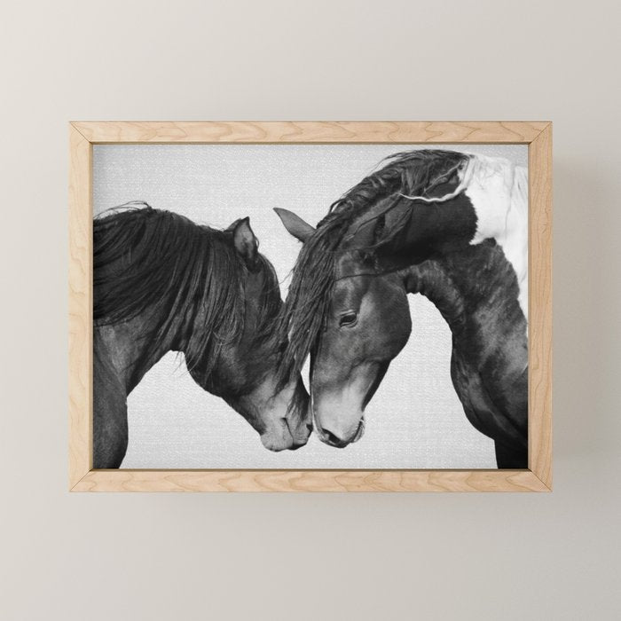 Horses - Black & White 4 Mini Art Print Gallery Image 1