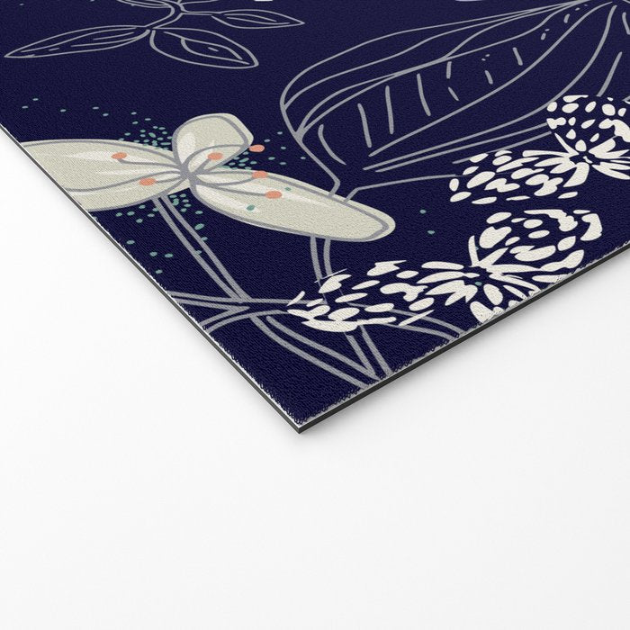 Floral elegance dark summer night Welcome Mat Gallery Image 2