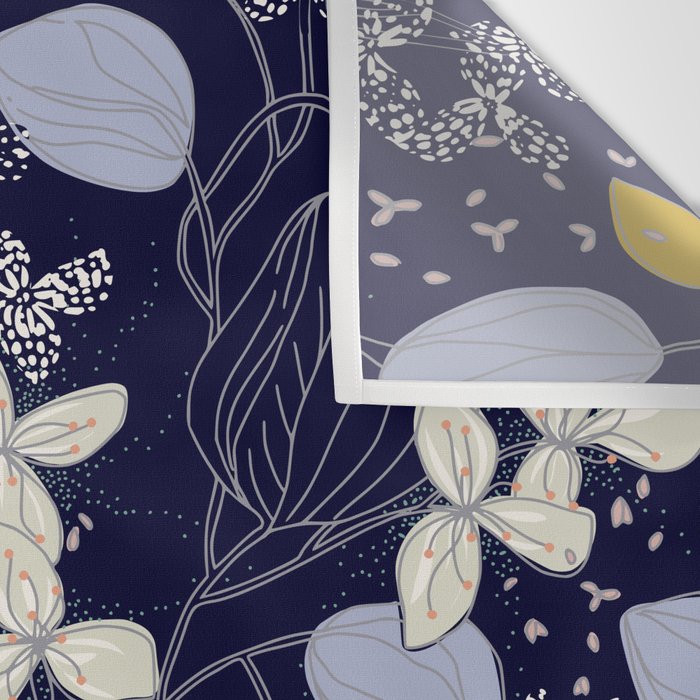 Floral elegance dark summer night Wall Tapestry Gallery Image 3