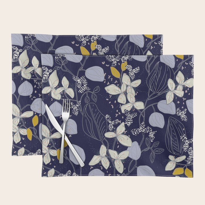 Floral elegance dark summer night Placemat Gallery Image 1