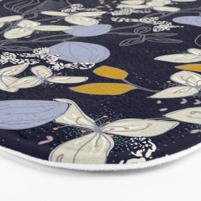 Floral elegance dark summer night Bath Mat Gallery Image 3