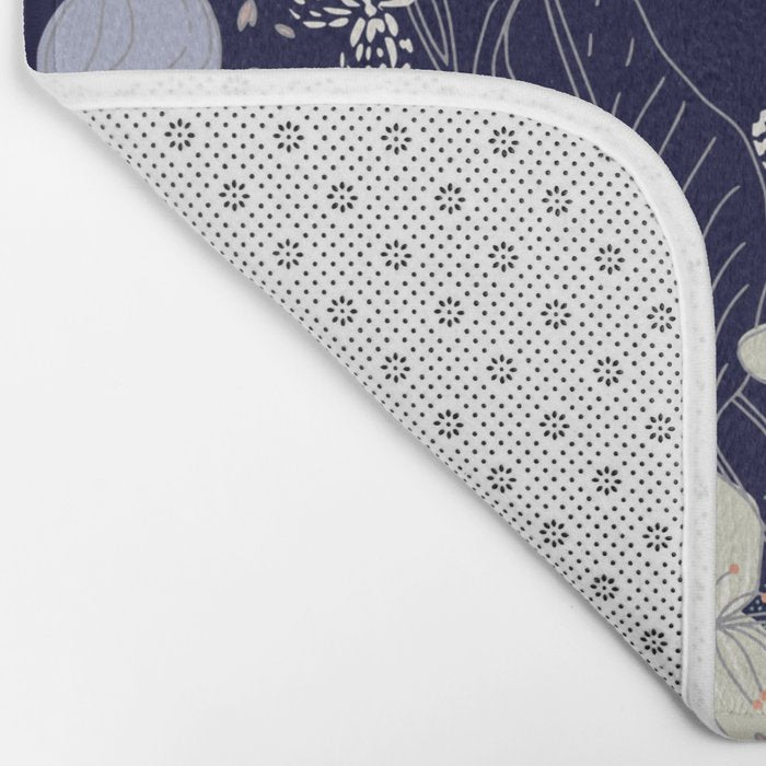 Floral elegance dark summer night Bath Mat Gallery Image 2