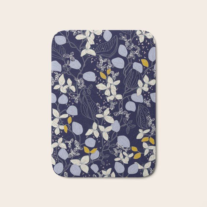 Floral elegance dark summer night Bath Mat Gallery Image 1