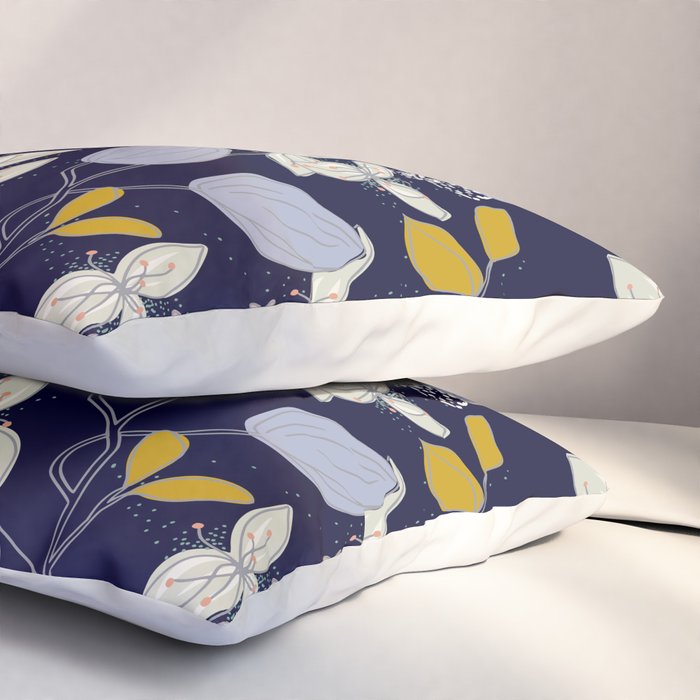 Floral elegance dark summer night Pillow Sham Gallery Image 3