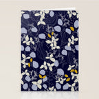 Floral elegance dark summer night Stationery Card Gallery Image 2