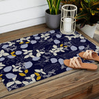 Floral elegance dark summer night Outdoor Rug Gallery Image 2