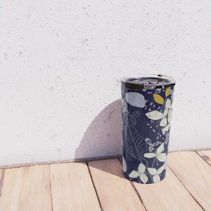 Floral elegance dark summer night Travel Mug Gallery Image 4