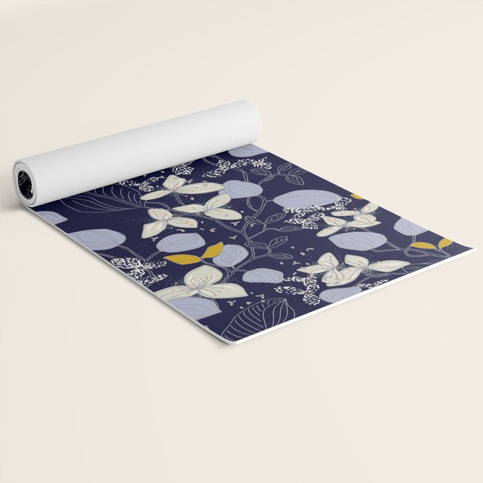 Floral elegance dark summer night Yoga Mat Gallery Image 2