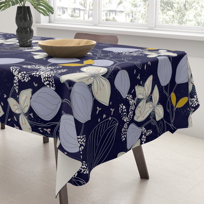 Floral elegance dark summer night Tablecloth Gallery Image 3