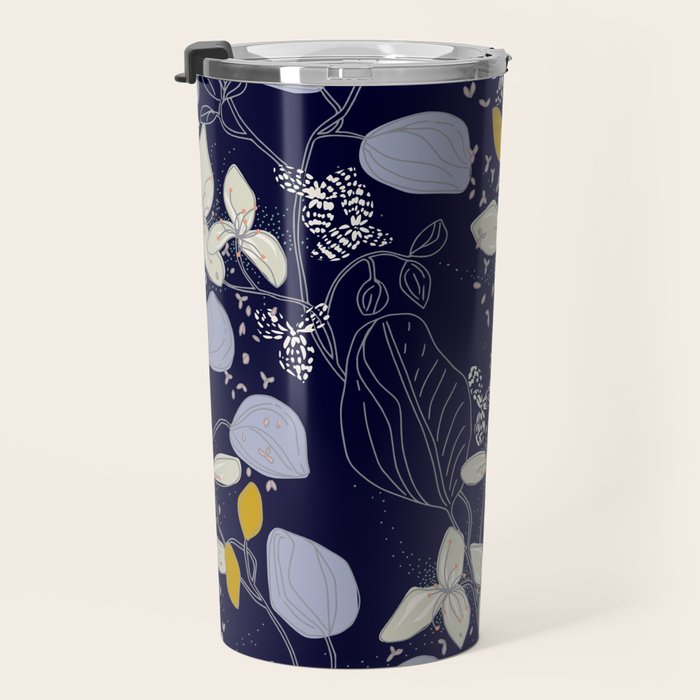 Floral elegance dark summer night Travel Mug Gallery Image 3