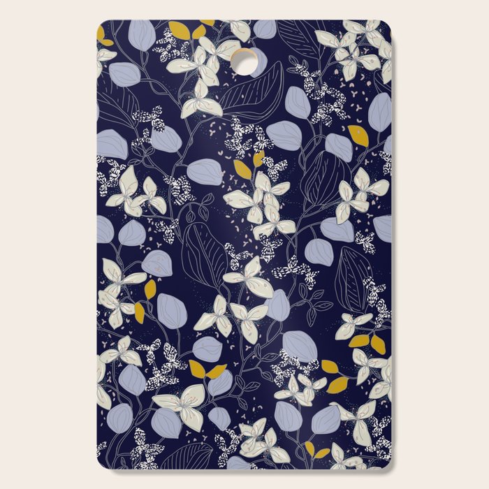 Floral elegance dark summer night Cutting Board Gallery Image 1