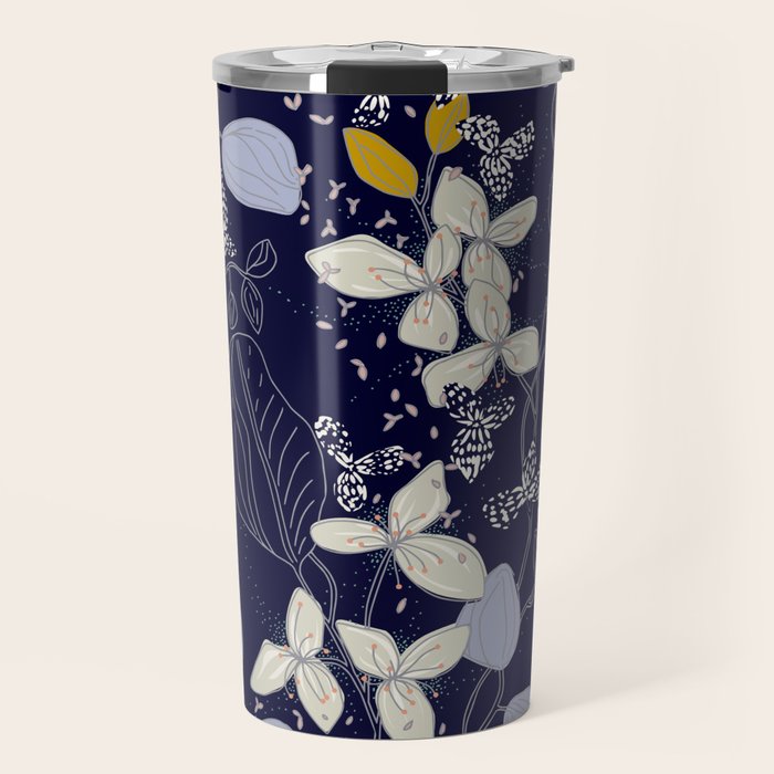 Floral elegance dark summer night Travel Mug Gallery Image 1