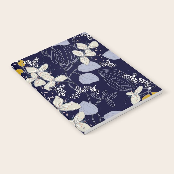 Floral elegance dark summer night Notebook Gallery Image 2