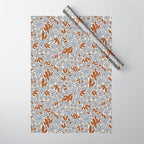 Four-leaf Flower Pattern / Grey & Brown Wrapping Paper Gallery Image 1