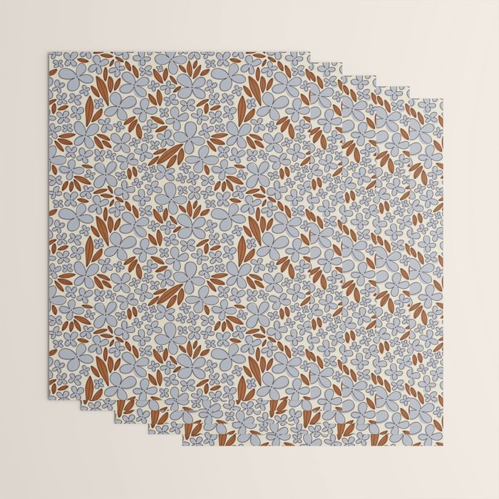 Four-leaf Flower Pattern / Grey & Brown Wrapping Paper Gallery Image 3
