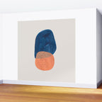 'Twins' Minimalist Modern Mid Century Colorful Navy Blue Tan Shapes by Ejaaz Haniff Wall Mural Gallery Image 2