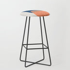 'Twins' Minimalist Modern Mid Century Colorful Navy Blue Tan Shapes by Ejaaz Haniff Stool Gallery Image 1