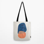 'Twins' Minimalist Modern Mid Century Colorful Navy Blue Tan Shapes by Ejaaz Haniff Tote Bag Gallery Image 2